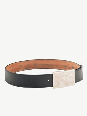 Louis Vuitton Jeans 45 Black Leather "Traveling Requisites" Belt